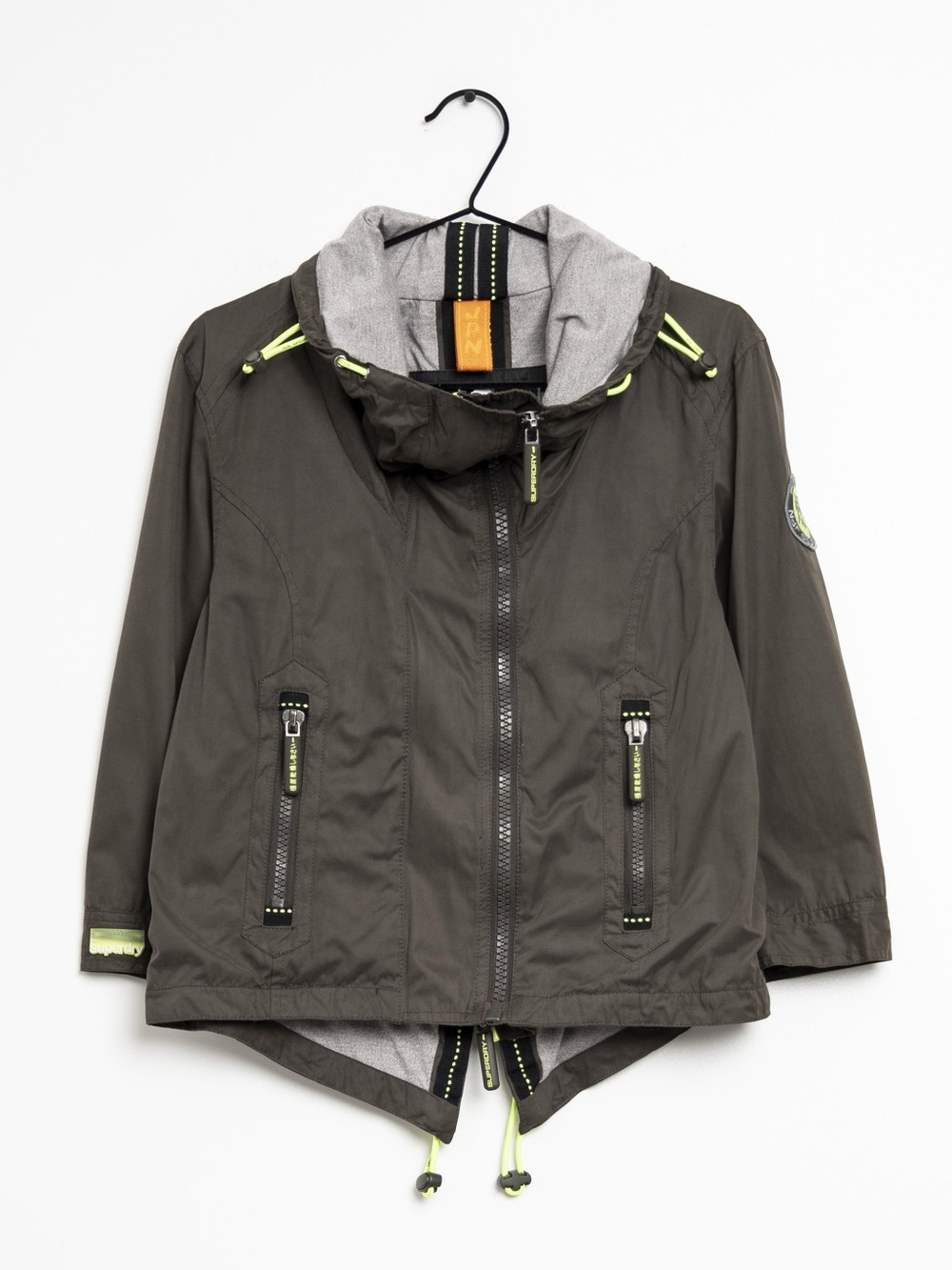 Superdry Japan Squad Hooded Windcheater Jacket/Color:Grey/Size:Small.